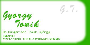 gyorgy tomik business card